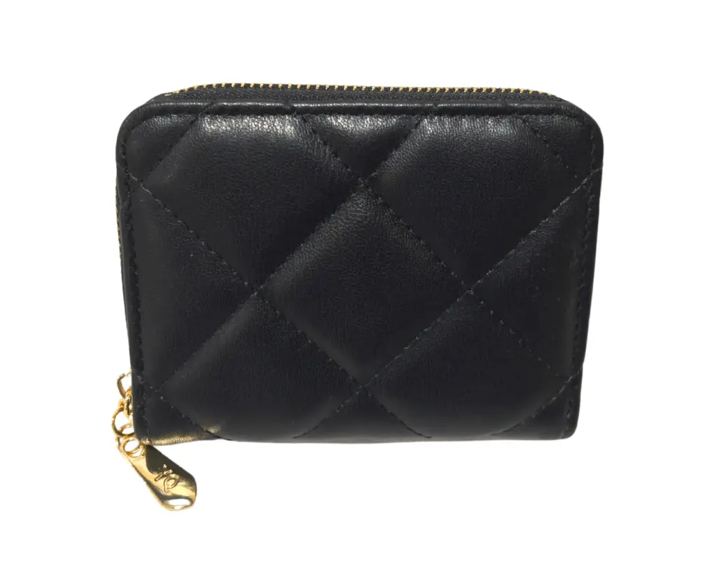 BILLETERA MINI QUILT ZIP (Negro)