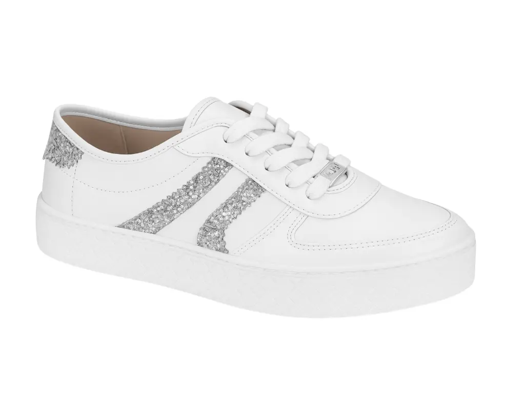 TENIS MOLECA NAPA TURIM/MAXXI GLITER BLANCO/PLATA 5712.330 (34)