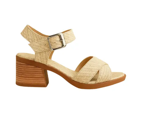 SANDALIA F. NACIONAL MANTECA CON TACO NSA01